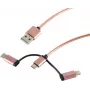 Cable USB S/CONN 14-50074 USB 2.0 1 m USB-A a Micro-USB-B oro rosa