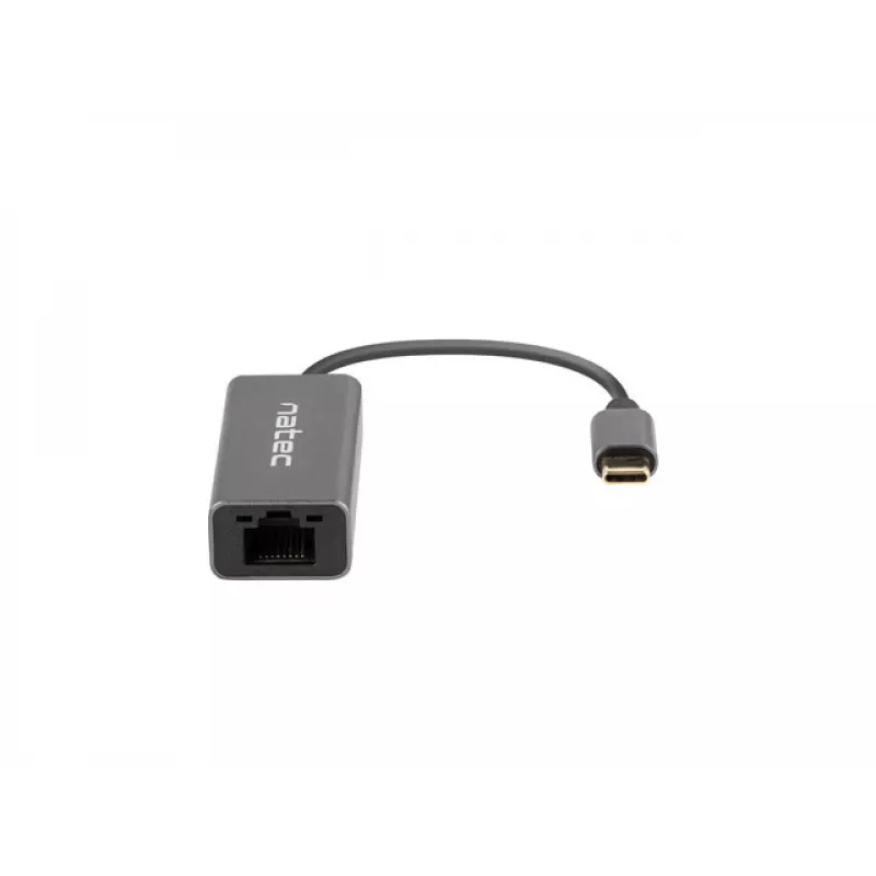 Natec Cricket NNC-1925 adaptador Ethernet de USB-C 3.1 Gen 1 a RJ45, 1000 Mbit/s, cable de 15 cm, aluminio, gris