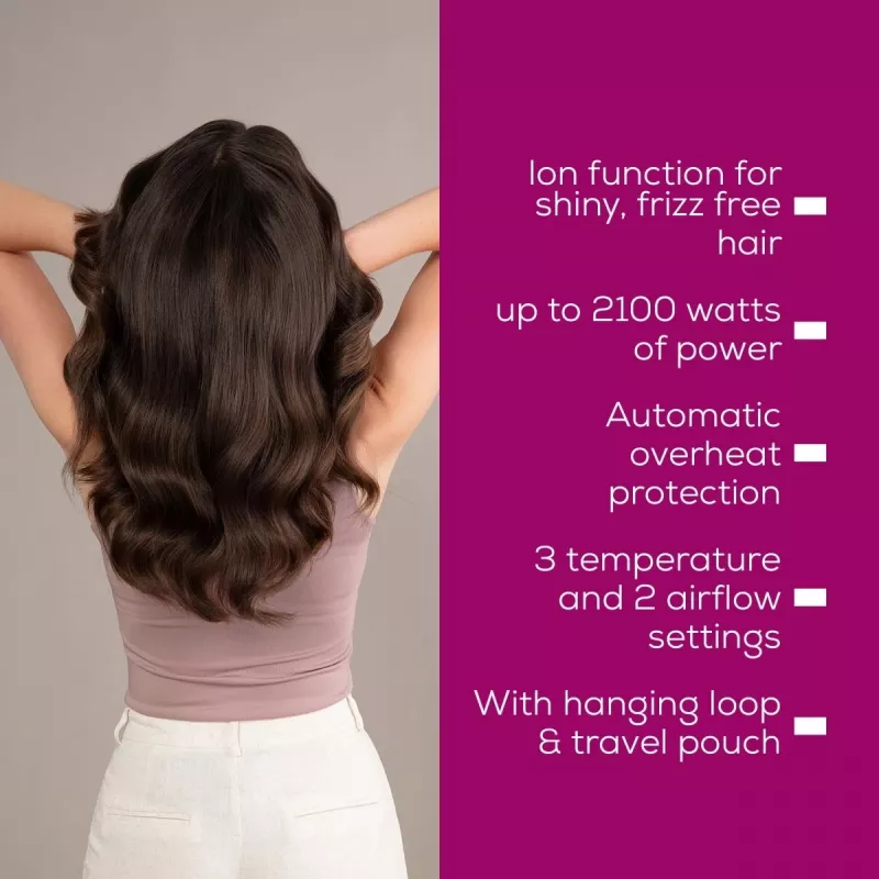 Beurer HC 70 ICONIC Pro secador de pelo, 2100 W, iónico, 3 temperaturas / 2 velocidades, dorado