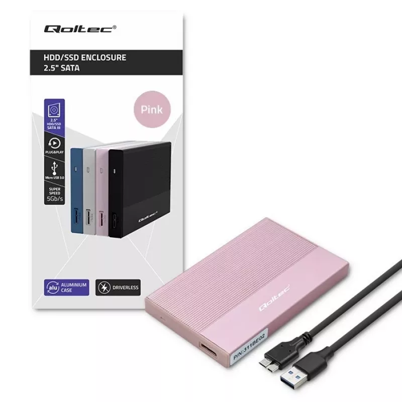 Carcasa para SSD HDD 2,5 pulgadas, SATA, USB 3.0, 2 TB