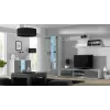 Aparador Cama Meble SOHO S7, 120 cm, blanco/gris alto brillo, 3 puertas, 4 baldas