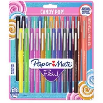 Rotulador de fibra PAPER MATE Flair Candy Pop pack de 24 blíster M