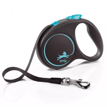 Flexi Correa automática negro diseño S 5 m, azul