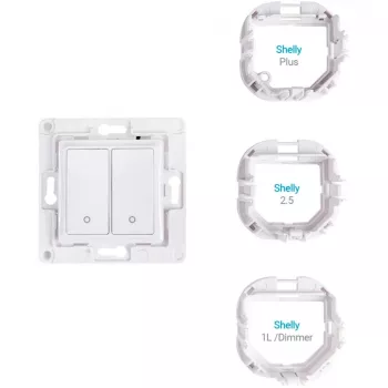 Interruptor de pared Shelly WS2 2 canales Blanco — Interruptor WiFi de pared de 2 canales Shelly WS2