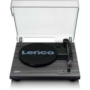 Tocadiscos de transmisión por correa Lenco LS-10 negro con altavoces integrados, 33/45 rpm, salida RCA, conexión para auriculares
