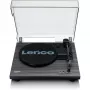 Tocadiscos de transmisión por correa Lenco LS-10 negro con altavoces integrados, 33/45 rpm, salida RCA, conexión para auriculares