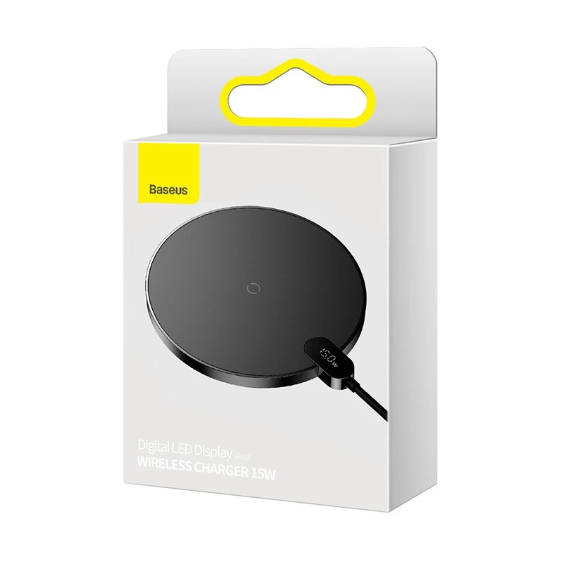 Cargador Baseus CCED000001 para dispositivos móviles auriculares, smartphone negro USB carga inalámbrica para interiores