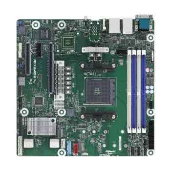 Placa base ASRock X570D4U Micro ATX — AMD X570, Zócalo AM4, 4× DIMM, DDR4, máx. 32 GB, 12× SATA III, 3× RJ-45