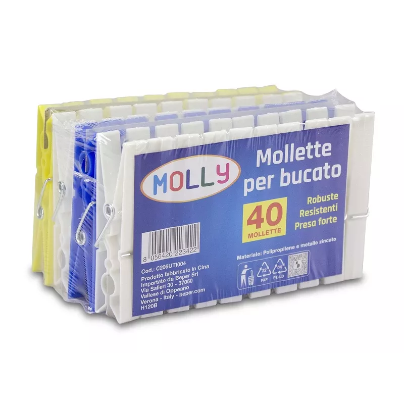 Beper C206UTI004 pinzas de plástico para la ropa (40 uds.)
