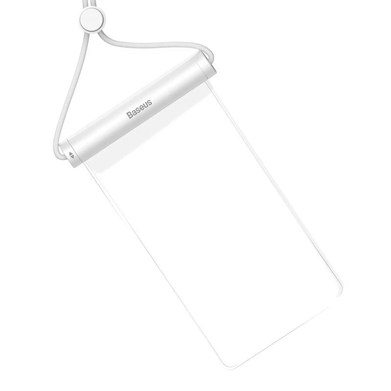 Funda impermeable para móvil Baseus AquaGlide con cierre deslizante cilíndrico (blanco)