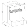 Ergo Office caja de almacenamiento/organizador bajo escritorio con bandeja de accesorios, blanco, máx. 5 kg, ER-442