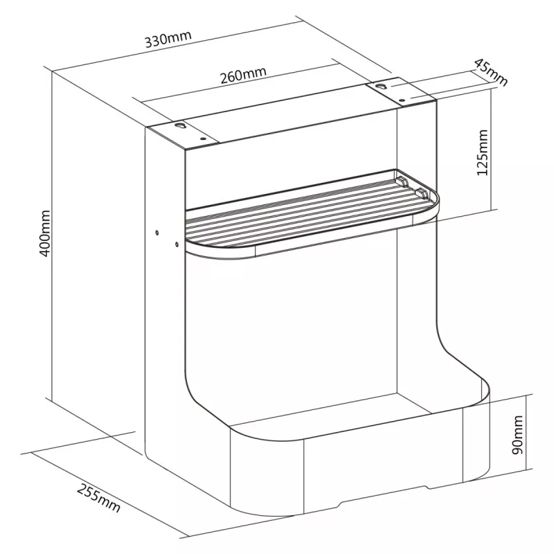 Ergo Office caja de almacenamiento/organizador bajo escritorio con bandeja de accesorios, blanco, máx. 5 kg, ER-442