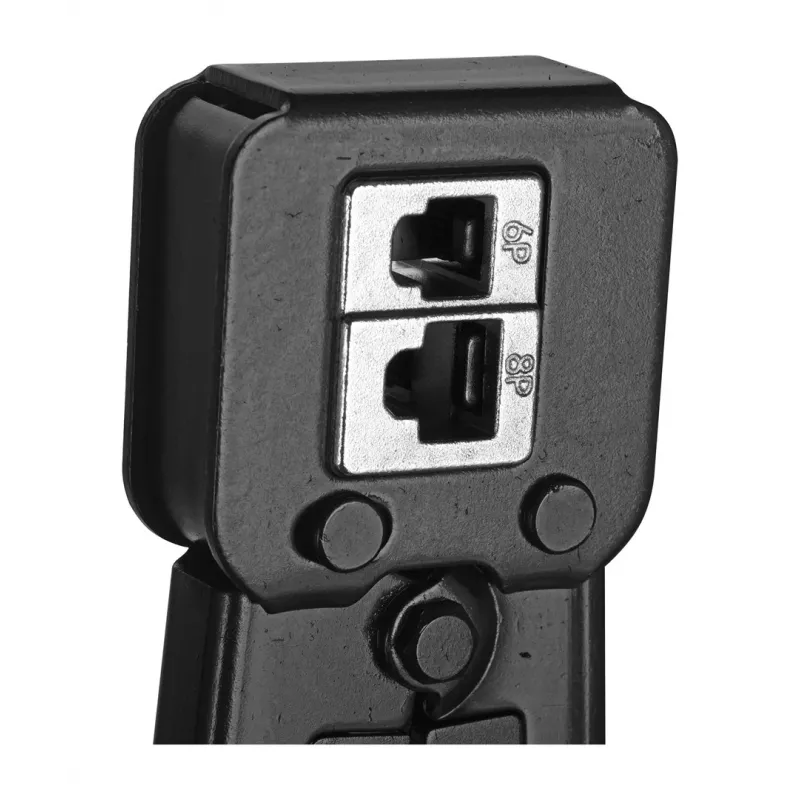 Alicate de crimpado Alantec NI040 para conectores RJ-45, estructura de acero, mangos de plástico, negro/azul