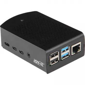 JOY-IT RPI CASE ALU06 - carcasa para Raspberry Pi 4, aluminio, negro (RB-ALUCASEP4+06)