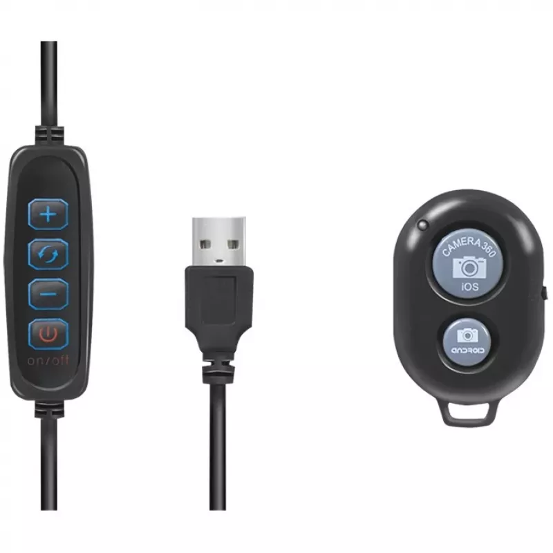 LogiLink trípode con anillo de luz para smartphone con disparador remoto para smartphone de 10,16 cm - 17,78 cm (4 - 17,80cm (7)), - 1 unidad (AA0152)