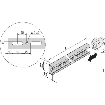SCHROFF GUÍA EN C PARA ARMARIO 600W 450L 4X - Accesorio para rack (22114455)