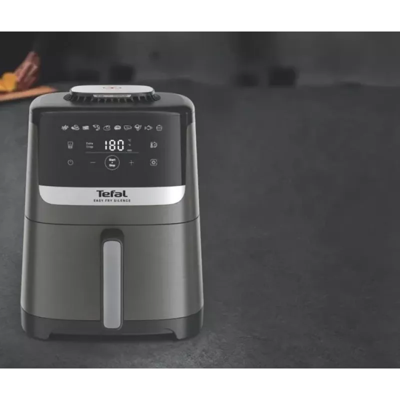 Freidora de aire Tefal Easy Fry Silence EY551HE0 individual 5 L de pie negra, gris, acero inoxidable
