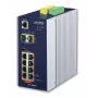 PLANET IGS-10020PT - Switch - gestionado - 8 x 10/100/1000 (PoE) + 2 x Gigabit SFP - montaje en carril DIN, montaje en pared - PoE (130 W) - DC (IGS-10020PT)