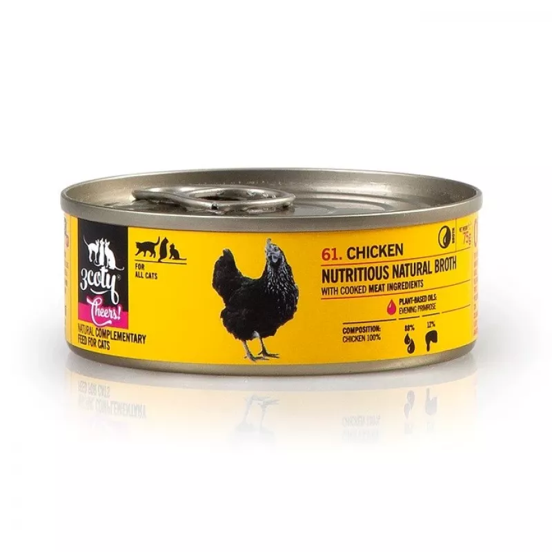 3Coty Chicken Cheers! comida húmeda complementaria para gatos 75 g