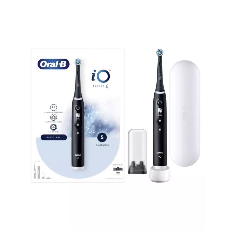 Cepillo de dientes eléctrico Oral-B iO6 con estuche negro Onyx