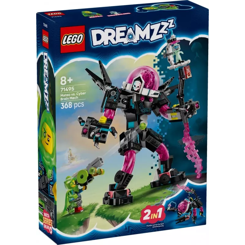 Juguete de construcción LEGO 71495 Mateo vs. Cyberbrain Mech – set de juego con minifiguras y mech para construir