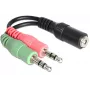 Delock - Adaptador de audio - conector hembra mini jack estéreo a conector macho mini jack estéreo - 12 cm