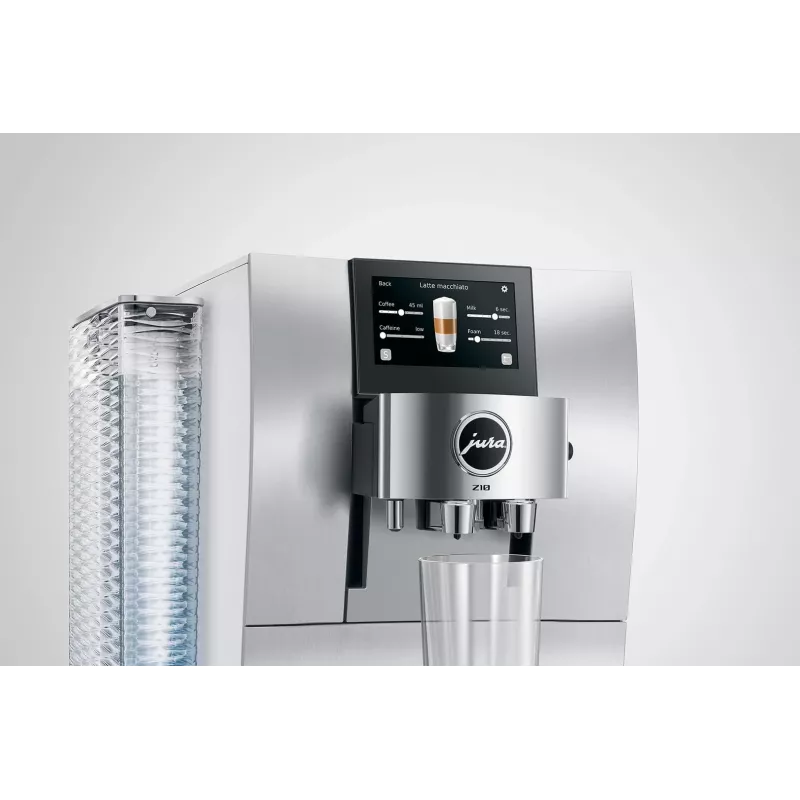 Cafetera superautomática JURA Z10 (EB) — depósito de agua de 2,4 L, molinillo integrado, 1450 W, aluminio/blanco