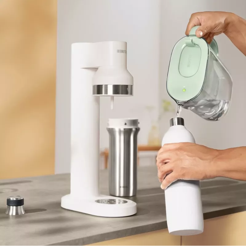 Brita sodaTRIO 1046738 botella para carbonatador, acero inoxidable, 0,65 l, blanca