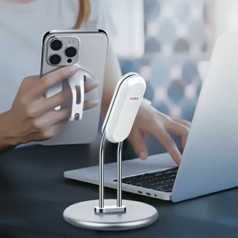 Soporte para teléfono SODI SIM-300 plata MagSafe – soporte de sobremesa para iPhone compatible con MagSafe