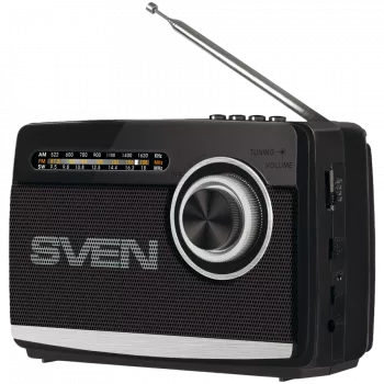 Altavoz SVEN SRP-155, negro (3W, Bluetooth, FM/AM/SW, USB, microSD, linterna, batería)