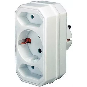 Adaptador de red Brennenstuhl 1508050 con 2 + 1 tomas blanco