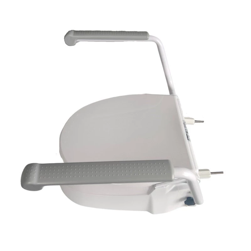 Elevador de inodoro Mobilex PLN001 con asas integradas, polipropileno, altura ajustable 6–15 cm, carga máx. 120 kg