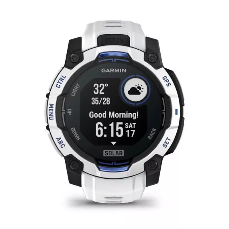 Garmin Instinct 3 Solar smartwatch, 45 mm, Black/Stone White, correa de silicona (010-02934-03)