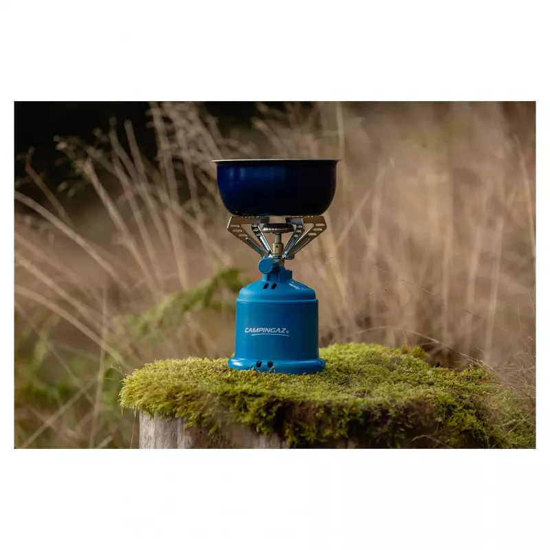 Hornillo de camping de combustible líquido Campingaz 2230063 — 1 fuego, gas natural, Ø 14 cm, 190 mm de altura, 280 g