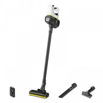 Aspirador de batería 2 en 1 Kärcher VC 4, sin bolsa, inalámbrico, 21,6 V Li-Ion, 30 min de autonomía, HEPA, 2 velocidades, amarillo/negro