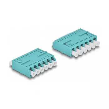Acoplador de fibra óptica DeLOCK HD LC Hexaplex conector hembra a conector hembra LC Hexaplex aqua