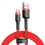 Cable USB 2.0 A a USB-C Baseus CATKLF-B09 1m QC3.0 trenzado de nailon rojo, carga rápida y sincronización de datos