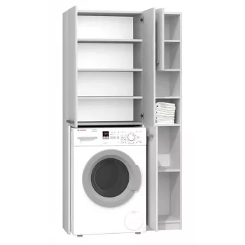 Armario de baño Top-E-Shop MARPOL DD BI – independiente, blanco, 10 estantes