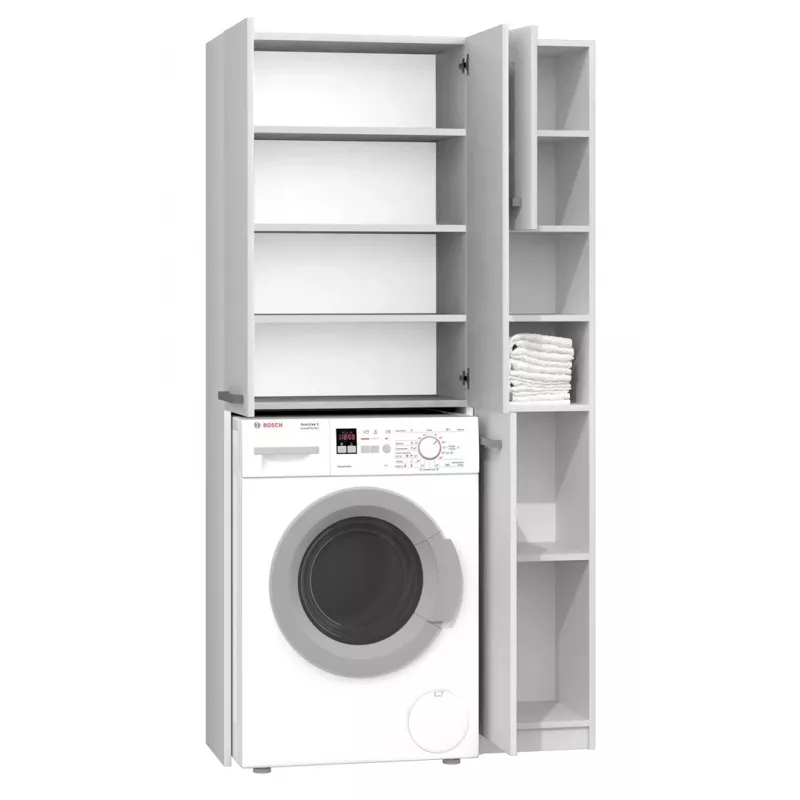 Armario de baño Top-E-Shop MARPOL DD BI – independiente, blanco, 10 estantes