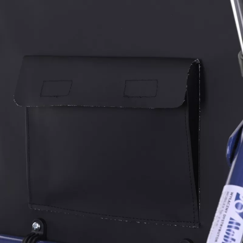 Andador de cuatro ruedas con asiento, azul/negro