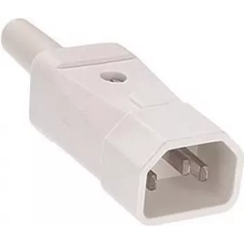 Conector macho de red IEC-C14 Bachmann 915.271 blanco