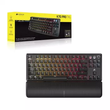 Teclado mecánico tenkeyless CORSAIR K70 PRO TKL — retroiluminado RGB, diseño compacto