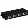 Wentronic Goobay Panel de conexiones CAT 6 mini/sobremesa, 12 puertos, negro - STP apantallado, negro (69307)