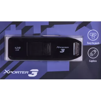 Memoria flash USB PATRIOT Xporter 128 GB USB Type-A 3.2 Gen 1 (80 MB/s) deslizante negra