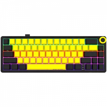 Teclado gaming mecánico LORGAR KBP70MW 65% negro amarillo distribución EN