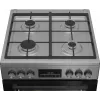 Cocina independiente de gas y eléctrica BEKO FBM62330GXTN 60 cm, placa de gas de 4 fuegos, horno eléctrico de 72 l, clase de eficiencia energética A