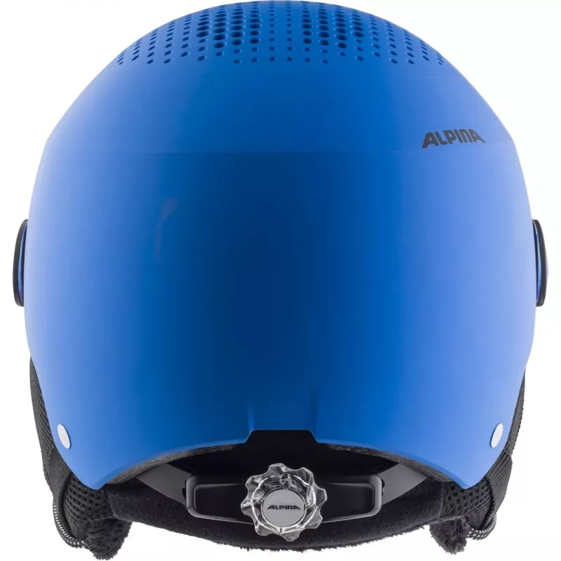 Casco ALPINA ZUPO VISOR QLite — casco de esquí para niños, carcasa rígida, 54–58 cm, visor integrado, Run System Ergo Snow