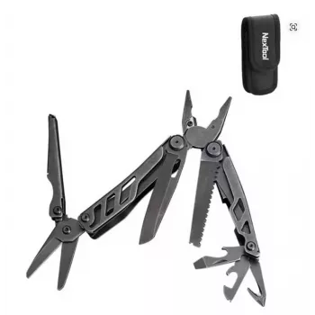 Multitool Nextool Mini FLAGSHIP NE20122 — 10-en-1 multitool compacto de acero inoxidable, negro, 67×27×17 mm, 83 g