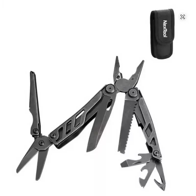 Multitool Nextool Mini FLAGSHIP NE20122 — 10-en-1 multitool compacto de acero inoxidable, negro, 67×27×17 mm, 83 g