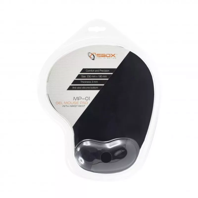 Sbox MP-01B alfombrilla de ratón de gel negra